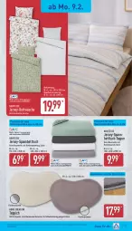 Gazetka promocyjna Aldi Nord - Von Montag - Gazetka - ważna od 14.02 do 14.02.2026 - strona 16 - produkty: aldi, Bau, baumwolle, bett, Betttuch, bettwäsche, garnitur, gin, jersey-bettwäsche, jersey-spannbetttuch, kissen, Kissenbezug, kopfkissen, kopfkissenbezug, matratze, matratzen, reine baumwolle, Ria, spannbetttuch, teppich, Ti, topper, tuc, wolle, ZTE