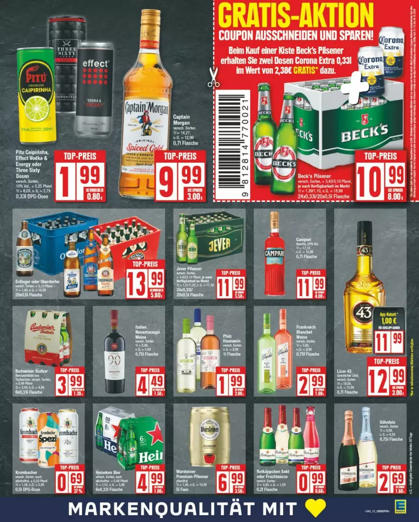 Aktueller Prospekt Edeka - Prospekte - von 19.10 bis 26.10.2024 - strona 15 - produkty: eis, pils, pilsener, reis, top-preis