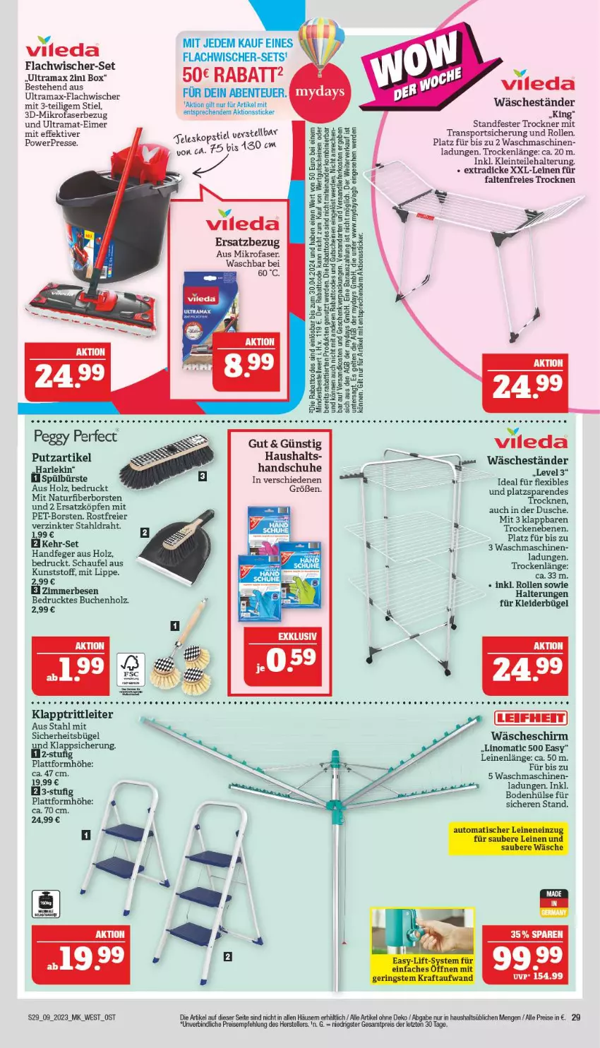 Aktueller Prospekt Marktkauf - Prospekt - von 26.02 bis 04.03.2023 - strona 29 - produkty: buch, bügel, bürste, Draht, dusche, eier, eimer, eis, elle, ente, handschuhe, Holz, kleid, kleider, kleiderbügel, leine, mikrofaser, natur, rama, reis, schuhe, Sport, teller, Ti, wäscheschirm, waschmaschine, waschmaschinen, Zelt, ZTE