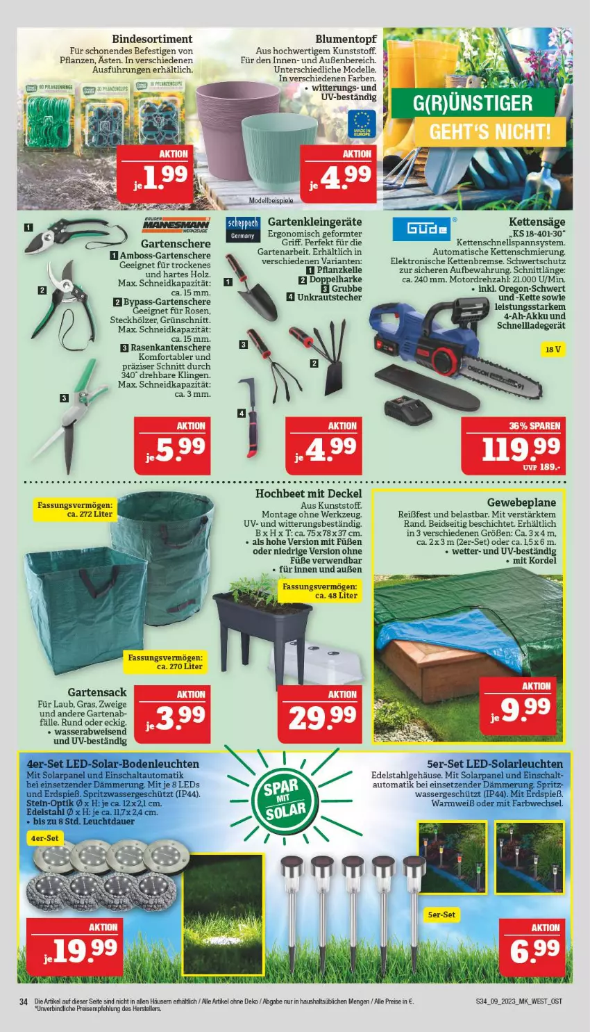 Aktueller Prospekt Marktkauf - Prospekt - von 26.02 bis 04.03.2023 - strona 34 - produkty: auto, blume, blumen, boss, butter, decke, Deckel, dell, eis, Elektro, elle, Garten, Gartensack, Gartenschere, Germ, Gewebeplane, Holz, Kette, Kraut, ladegerät, Mode, pflanze, pflanzen, rasen, reis, Ria, rosen, rwe, sac, säge, Schere, schnellladegerät, Spiele, teller, Ti, tisch, topf, wasser, werkzeug, werkzeuge