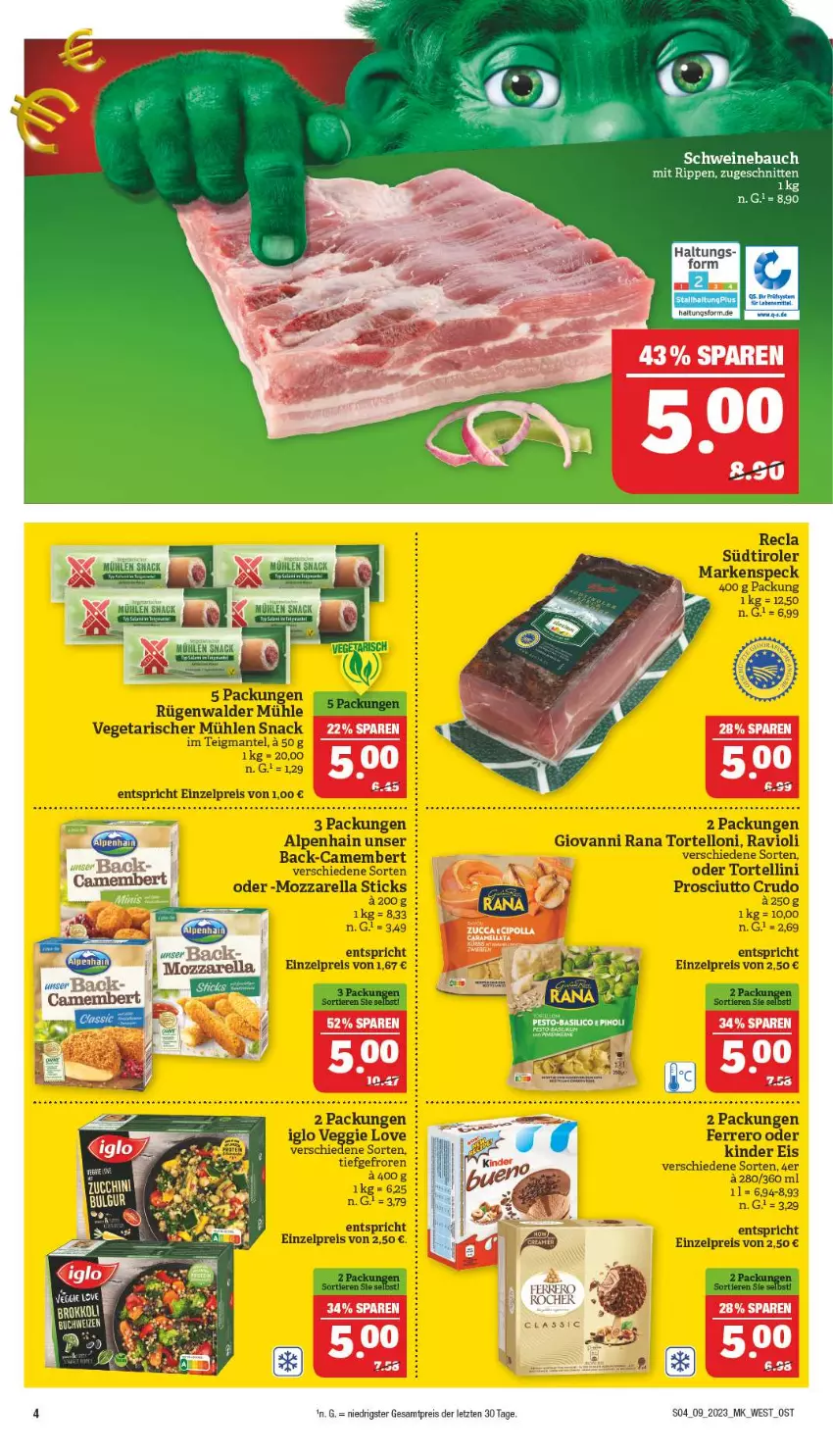 Aktueller Prospekt Marktkauf - Prospekt - von 26.02 bis 04.03.2023 - strona 4 - produkty: Bau, eis, ferrero, Ferrero Rocher, reis, Rippen, schnitten, schwein, schweine, Schweinebauch, wein, weine, ZTE