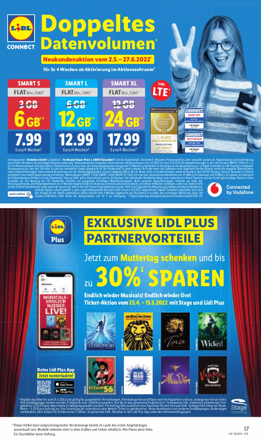 Aktueller Prospekt Lidl - Aktionsprospekt - von 02.05 bis 07.05.2022 - strona 17 - produkty: angebot, auto, braun, Brei, buch, dell, eis, elle, erde, gin, inklusivleistungen, Kinder, Liege, Mode, Rauch, reis, Schal, Schale, sim, Soda, Ti, tisch, vodafone, ZTE