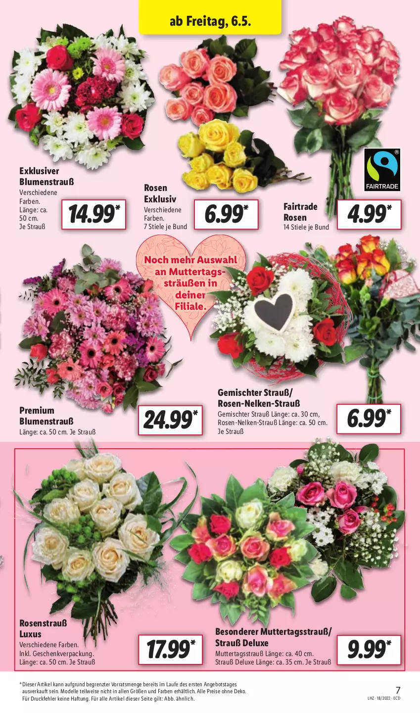 Aktueller Prospekt Lidl - Aktionsprospekt - von 02.05 bis 07.05.2022 - strona 7 - produkty: angebot, blume, blumen, Blumenstrauß, dell, eis, elle, Mode, reis, rosen, Rosenstrauß, Ti, ZTE