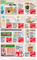 Gazetka promocyjna Kaufland - Prospekt - Gazetka - ważna od 13.09 do 13.09.2023 - strona 24 - produkty: ACC, angebot, apfel, auer, aufschnitt, Bau, Bauer, Becher, caffè latte, campofrio, chia, chorizo, creme, dessert, dressing, eis, emmi, getränk, gin, grill, ingwer, joghur, joghurt, kaffee, Kalbsleber, Kalbsleberwurst, latte, latte macchiato, leberwurst, leine, mac, macchiato, mandarine, mandarinen, milch, pute, quark, sahne, Sahnejoghurt, salami, salat, sandwich, sauce, Schal, Schale, schinken, schwein, schweine, Schweinebauch, soja, sojasauce, speisequark, Spezi, Sushi, Ti, wasa, wein, weine, wiesbauer, wurst, wurst in selbstbedienung, Yo, ZTE, zwiebel