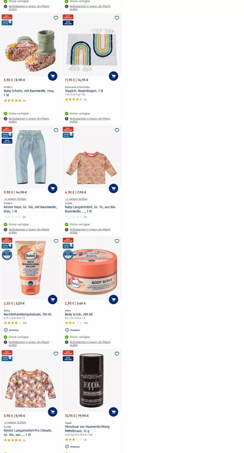 Aktueller Prospekt Dm Drogerie - Prospekte - von 14.08 bis 23.08.2023 - strona 8 - produkty: balsam, Bau, baumwolle, bio, body, braun, eis, hose, Kinder, Langarmshirt, schuhe, shirt, teppich, usb, wolle