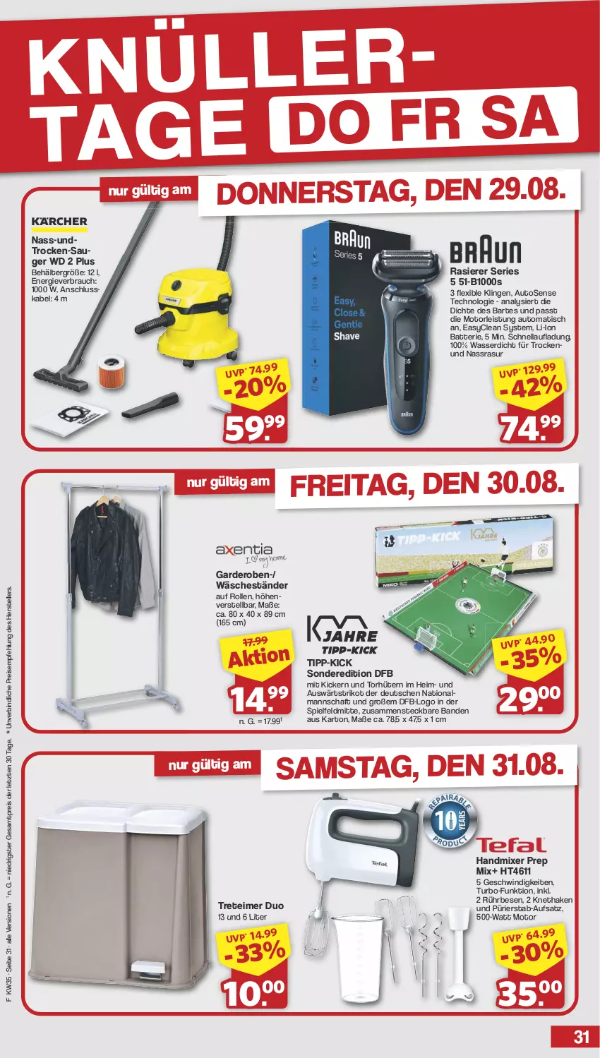 Aktueller Prospekt Famila - Prospekte - von 26.08 bis 31.08.2024 - strona 31 - produkty: auto, batterie, Behälter, eimer, eis, elle, Garderobe, handmixer, Mixer, rasierer, Rauch, reis, teller, Ti, tisch, treteimer, Trikot, wasser, ZTE