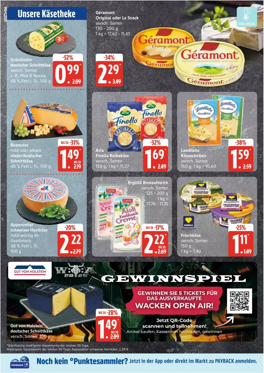 Aktueller Prospekt Edeka - Prospekte - von 30.06 bis 05.07.2025 - strona 10 - produkty: appenzeller, deutscher schnittkäse, eis, elle, gin, hartkäse, Käse, käsetheke, payback, reis, schnittkäse, schweizer hartkäse, snack, tesa, Ti, ZTE