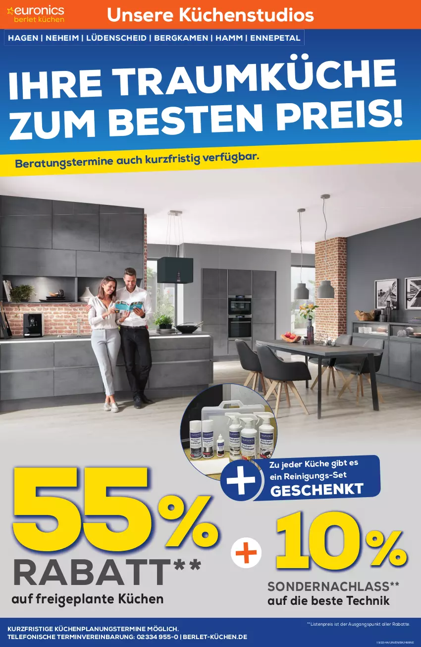 Aktueller Prospekt Berlet - Achtung!  - von 06.05 bis 13.05.2022 - strona 6 - produkty: eis, küche, Küchen, Reinigung, reis, telefon, Ti