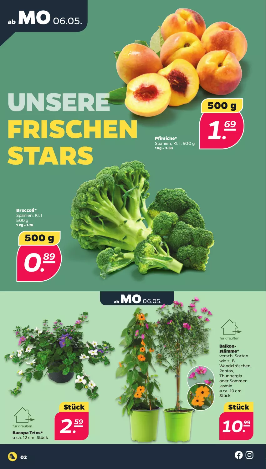 Aktueller Prospekt Netto - Woche 19 - von 06.05 bis 11.05.2024 - strona 2 - produkty: broccoli, pfirsich, pfirsiche