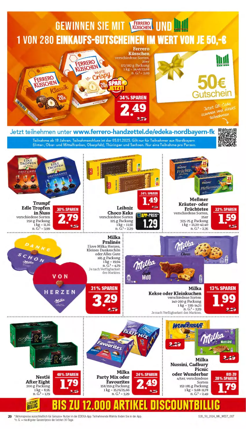 Aktueller Prospekt Marktkauf - Prospekt - von 08.12 bis 14.12.2024 - strona 20 - produkty: after eight, aktionspreis, deka, eis, früchte, Früchtetee, keks, kekse, kräuter, kuchen, leibniz, leine, Meßmer, milka, nuss, reis, rum, sac, tee, Ti, ZTE