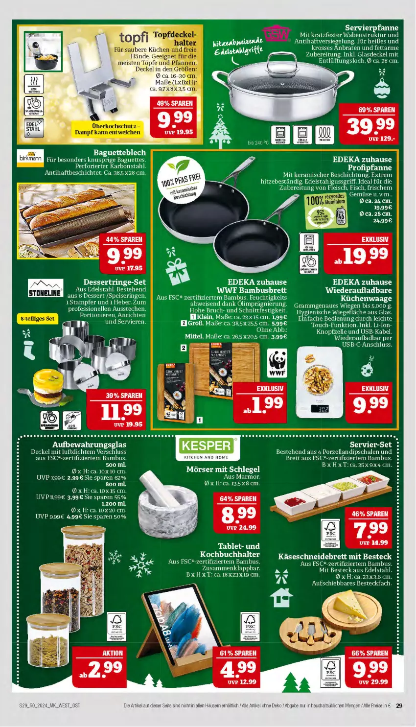 Aktueller Prospekt Marktkauf - Prospekt - von 08.12 bis 14.12.2024 - strona 29 - produkty: baguette, baguettes, bambus, besteck, braten, buch, decke, Deckel, deka, dessert, dip, Dipschale, edelstahl, eis, elle, Glasdeckel, Käse, LG, mam, pfanne, reis, ring, Schal, Schale, schneidebrett, tablet, tee, Ti, usb, ZTE