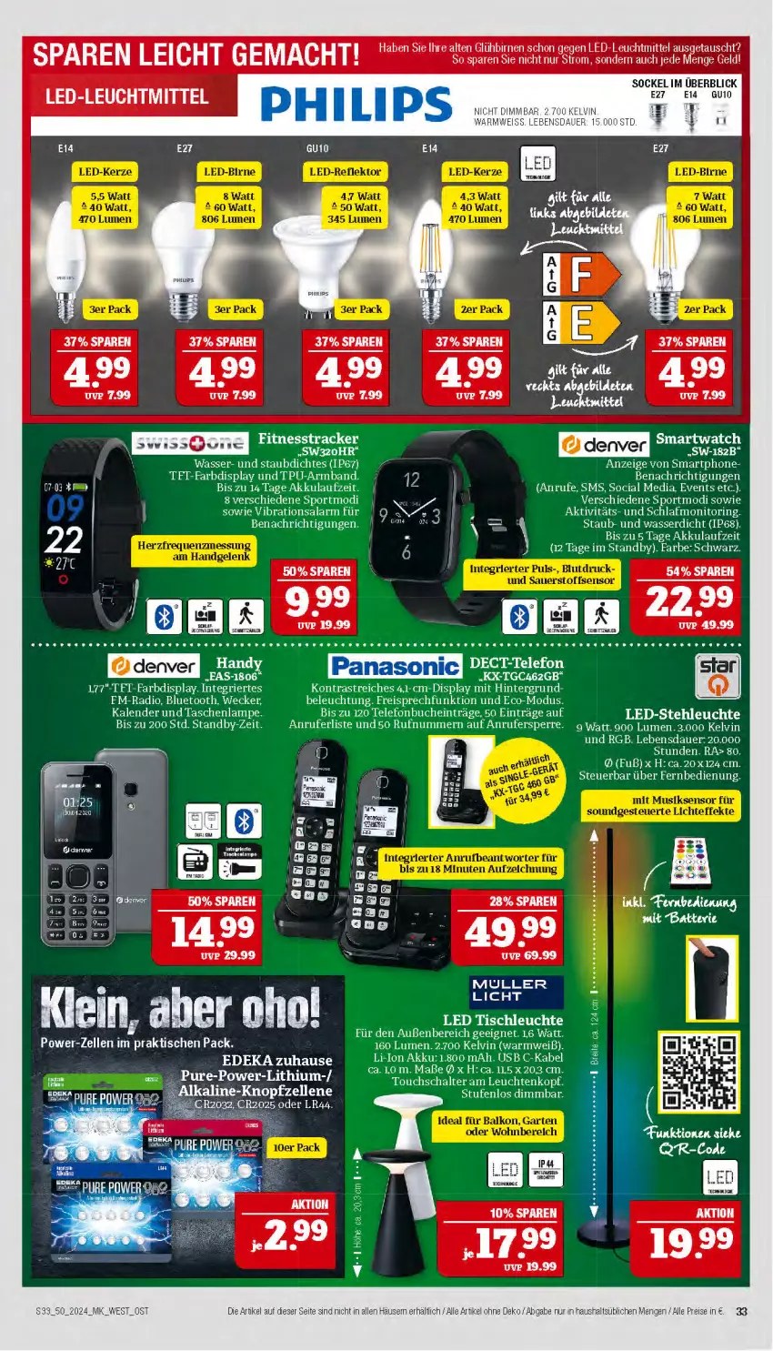 Aktueller Prospekt Marktkauf - Prospekt - von 08.12 bis 14.12.2024 - strona 33 - produkty: akku, Armband, auer, batterie, beleuchtung, Birnen, Brei, buch, deka, eis, elle, fernbedienung, Lampe, Leuchte, leuchten, leuchtmittel, mac, monitor, Radio, reis, ring, Schal, smartphone, smartwatch, Sport, Tasche, taschen, taschenlampe, telefon, tft-farbdisplay, Ti, tisch, usb, wasser, weck