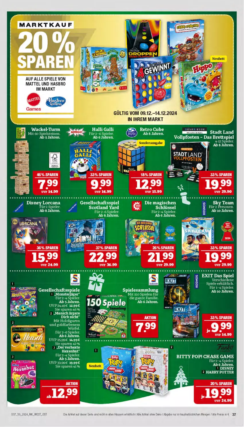 Aktueller Prospekt Marktkauf - Prospekt - von 08.12 bis 14.12.2024 - strona 37 - produkty: disney, eis, Gesellschaftsspiel, Hasbro, Holz, mac, Mattel, reis, Spiele, Ti