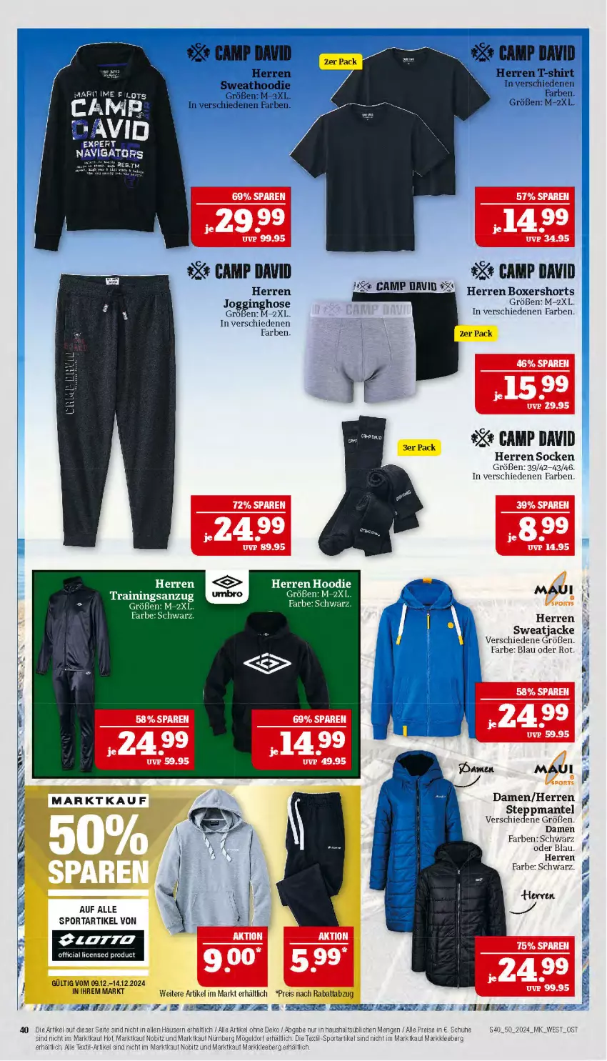 Aktueller Prospekt Marktkauf - Prospekt - von 08.12 bis 14.12.2024 - strona 40 - produkty: Anzug, eis, Jacke, reis, schuhe, shirt, socken, Sport, sweatjacke, T-Shirt, Ti, Tiere, trainingsanzug