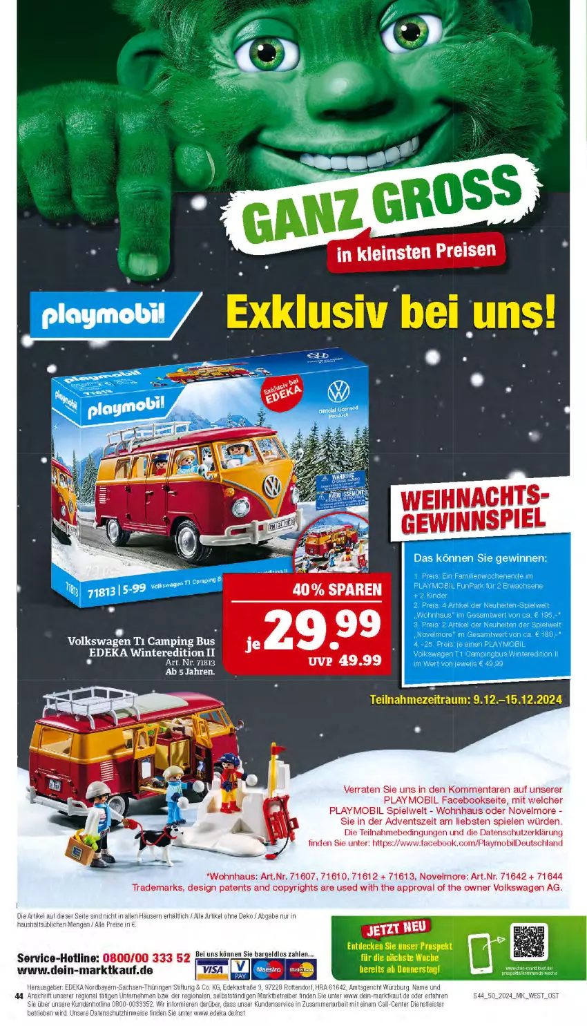 Aktueller Prospekt Marktkauf - Prospekt - von 08.12 bis 14.12.2024 - strona 44 - produkty: deka, playmobil, Spiele, Ti