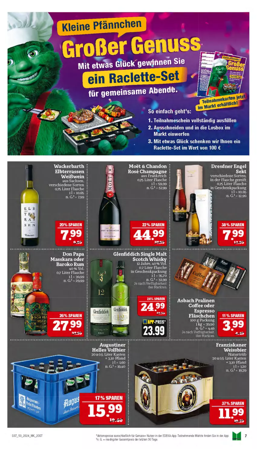 Aktueller Prospekt Marktkauf - Prospekt - von 08.12 bis 14.12.2024 - strona 7 - produkty: bier, champagne, deka, eis, elle, ente, espresso, flasche, franziskaner, geschenkpackung, moet, natur, nuss, rum, sac, scotch, single malt, tee, Ti, weissbier