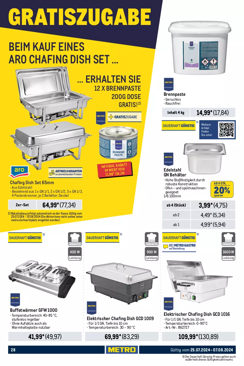 Aktueller Prospekt Metro - GastroJournal - von 25.07 bis 07.08.2024 - strona 30 - produkty: auer, auto, Behälter, Brennpaste, decke, Deckel, edelstahl, eis, erde, getränk, getränke, getränkespender, hot dog, kaffee, kaffeemaschine, küche, Küchen, Küchenhelfer, latte, LG, Löffel, Metro, natur, natura, Ofen, pfanne, pfannen, Pfannenwender, Rauch, reis, ring, Schneebesen, Schöpflöffel, spülmaschinen, suppe, suppen, tasse, Ti, tisch, topf