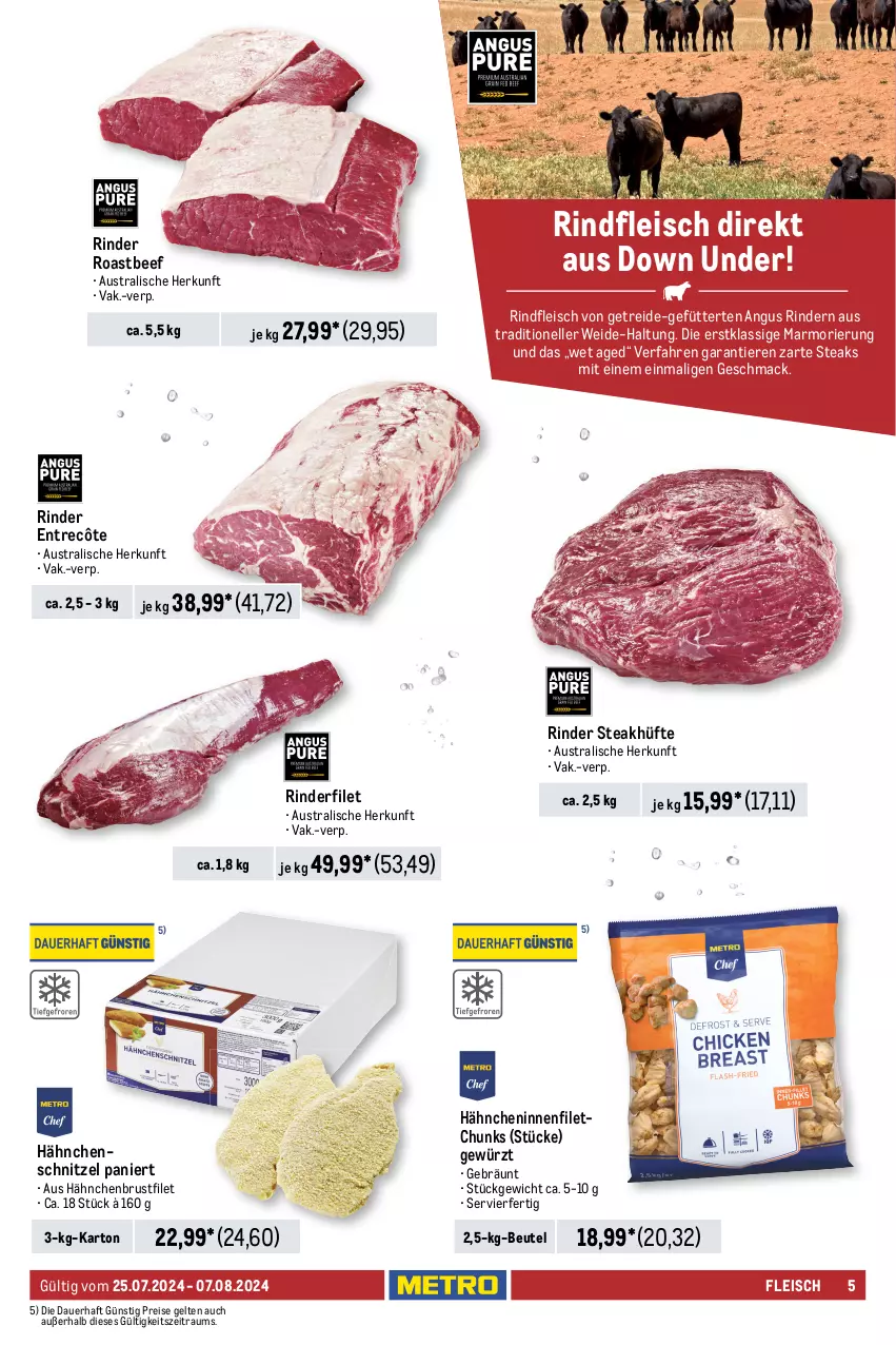 Aktueller Prospekt Metro - GastroJournal - von 25.07 bis 07.08.2024 - strona 5 - produkty: angebot, angebote, auer, aust, beef, beutel, brustfilet, burger, decke, Deckel, eis, elle, entrecôte, filet, fleisch, gewürz, hähnchenbrust, hähnchenbrustfilet, Hähnchenschnitzel, lamm, mac, Metro, reis, rind, rinder, rinderfilet, Rinderzunge, rindfleisch, roastbeef, salomon, schnitzel, schwein, schweine, steak, steakhüfte, steaks, Ti, Tiere, wein, weine