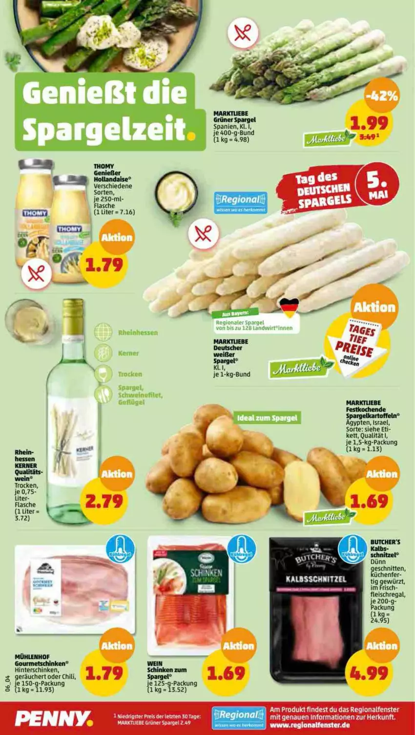 Aktueller Prospekt Penny - Prospekte - von 01.05 bis 06.05.2023 - strona 6 - produkty: Bank, chili, eis, fenster, filet, flasche, fleisch, Geflügel, gewürz, grüner spargel, hollandaise, regal, reis, schwein, schweine, schweinefilet, spargel, Ti, wein, weine, ZTE