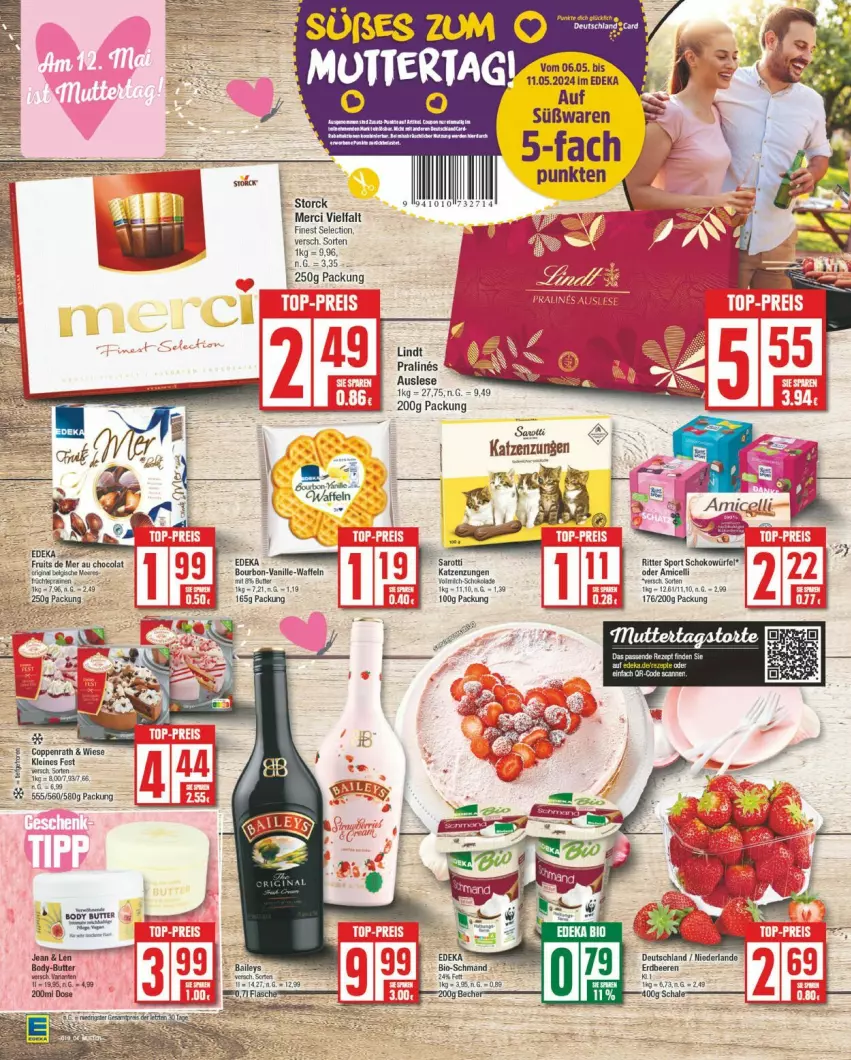 Aktueller Prospekt Edeka - Prospekte - von 06.05 bis 11.05.2024 - strona 4 - produkty: beere, beeren, deka, eier, erdbeere, erdbeeren, leine, lindt, merci, Ti