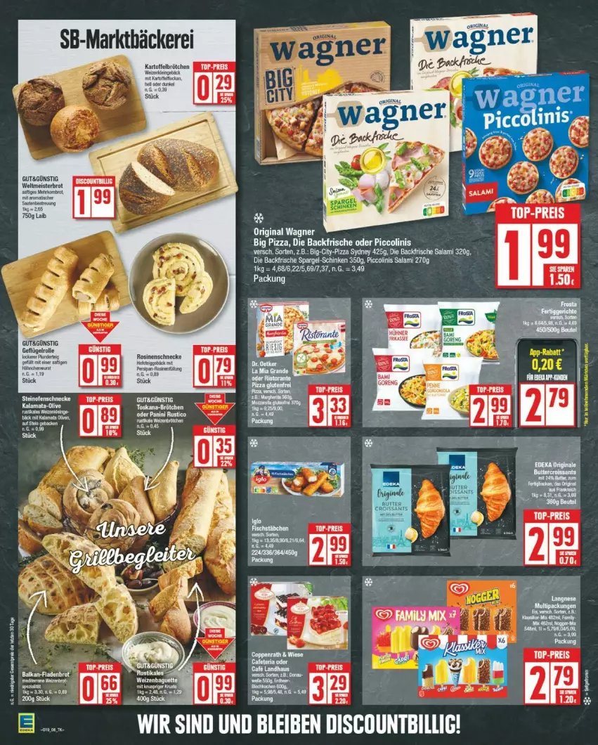 Aktueller Prospekt Edeka - Prospekte - von 06.05 bis 11.05.2024 - strona 8 - produkty: brot, Fladenbrot, gin, oder piccolinis, Ofen, original wagner, piccolinis, pizza, salami, schinken, spargel, tee, wagner