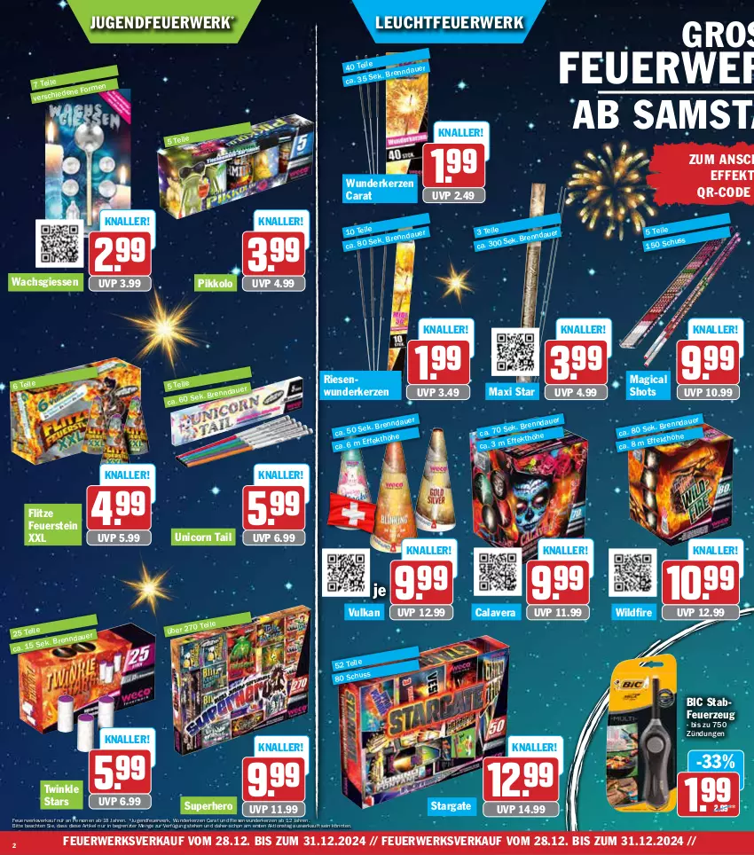 Aktueller Prospekt Aez - Prospekte - von 23.12 bis 28.12.2024 - strona 2 - produkty: auer, Feuerzeug, hero, Jugendfeuerwerk, kerze, lavera, Leuchtfeuerwerk, rwe, Ti, Wild, ZTE