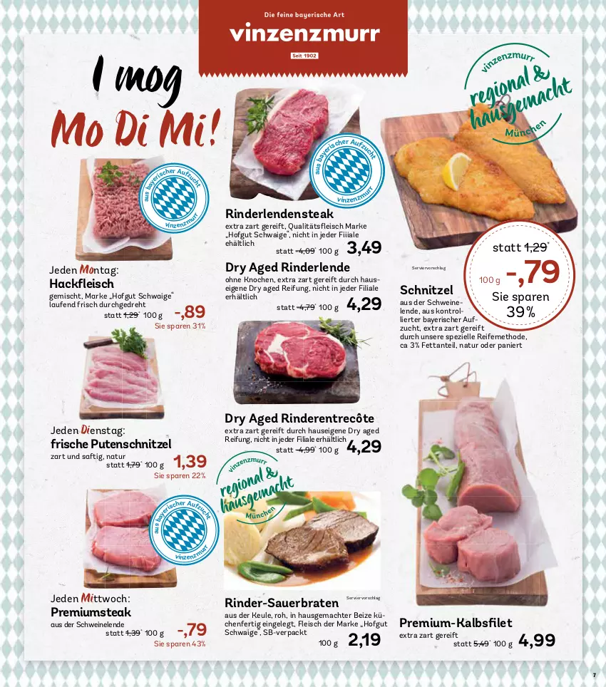 Aktueller Prospekt Aez - Prospekte - von 23.12 bis 28.12.2024 - strona 7 - produkty: auer, braten, eis, elle, entrecôte, fleisch, hofgut, küche, Küchen, Laufen, mac, natur, pute, putenschnitzel, rind, rinder, saft, schnitzel, schwein, schweine, Spezi, steak, Ti, trolli, wein, weine