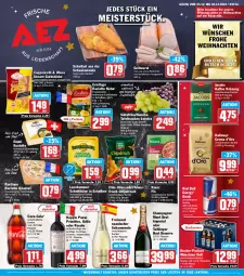 Gazetka promocyjna Aez - Prospekte - Gazetka - ważna od 28.12 do 28.12.2024 - strona 1 - produkty: alkohol, beutel, brut, champagne, champagner, chio chips, chips, chipsfrisch, coca-cola, cola, coppenrath, dallmayr, doppio passo, drink, eis, emmi, flasche, fleisch, freixenet, frucht, fruchtfleisch, glasflasche, Goldstücke, grill, grillo, halbfester schnittkäse, jacobs, kaffee, Kalbfleisch, Käse, knorr, knorr fix, leerdammer, Meister, mit kalbfleisch, moet, natur, passo, petersilie, primitivo, quad, red bull, reis, Ria, rosato, schnittkäse, schnitzel, schwein, schweine, schweizer schnittkäse, tafeltrauben, Ti, tisch, trauben, weihnachten, wein, weine, wurst, ZTE, zucker