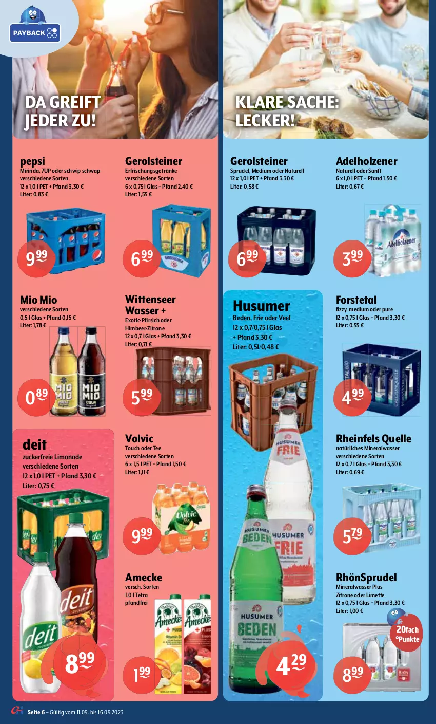 Aktueller Prospekt Getraenke Hoffmann - Prospekte - von 11.09 bis 16.09.2023 - strona 6 - produkty: 7UP, adelholzener, Alwa, amecke, aperitif, aperol, auer, aust, bourbon, burgunder, cabernet, Cap, captain morgan, cider, cuvée, deit, dry gin, eis, elle, ente, erfrischungsgetränk, erfrischungsgetränke, Forstetal, frucht, gerolsteine, gerolsteiner, getränk, getränke, gin, gordon, Gordon’s, grauer burgunder, haselnuss, himbeer, Holz, irish whiskey, jim beam, johnnie walker, kilbeggan, LG, limette, limo, limonade, maybach, Mett, mineralwasser, Mio Mio, Mirinda, natur, natürliches mineralwasser, nuss, oldesloer, pepsi, pfirsich, pircher, rel, rheinfels quelle, RhönSprudel, riesling, rind, Rivaner, rotwein, rwe, sac, sauvignon, sauvignon blanc, Schwip Schwap, silvaner, somersby, Sprizz, Sprudel, steiner, tee, Ti, vodka, volvic, wasser, wein, weine, whiskey, Williams Birne, zitrone, zucker