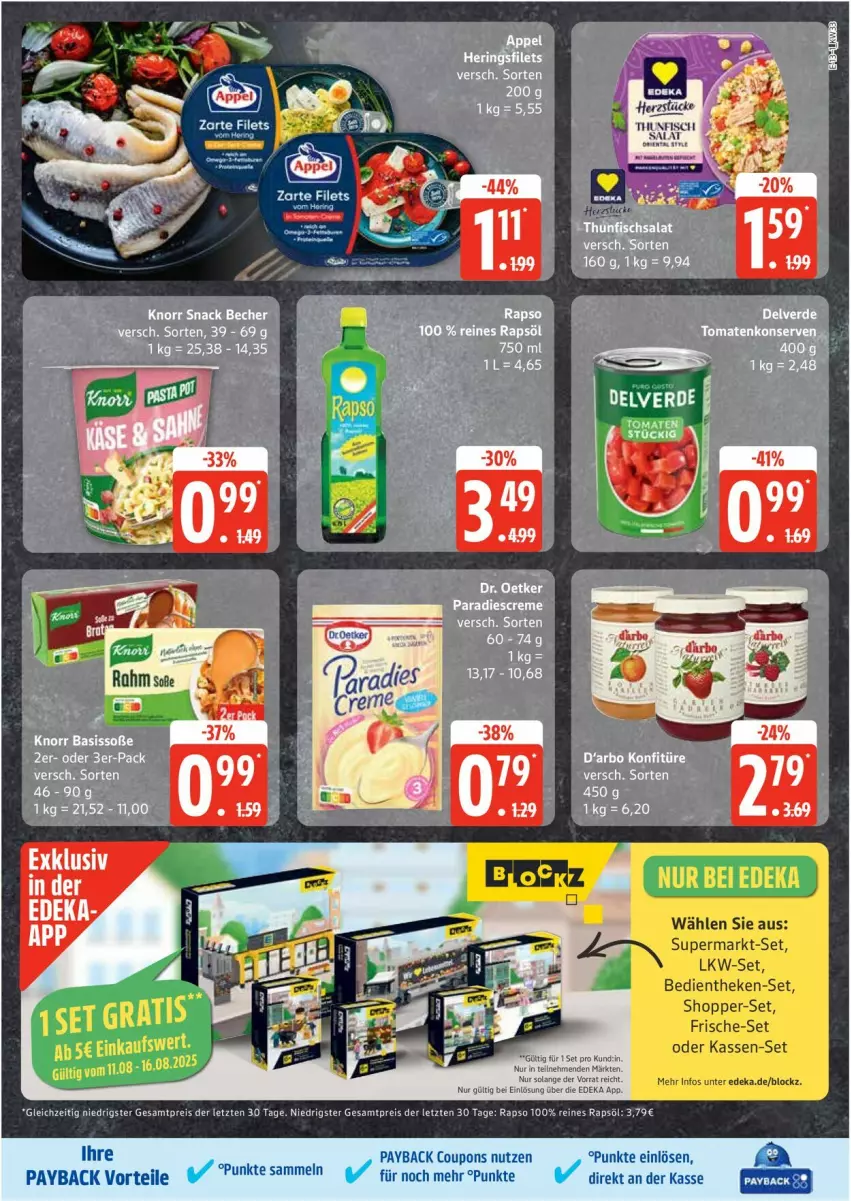Aktueller Prospekt Edeka - Prospekte - von 11.08 bis 16.08.2025 - strona 13 - produkty: coupon, coupons, deka, eis, payback, rapso, rapsöl, reines rapsöl, reis, Ti, ZTE
