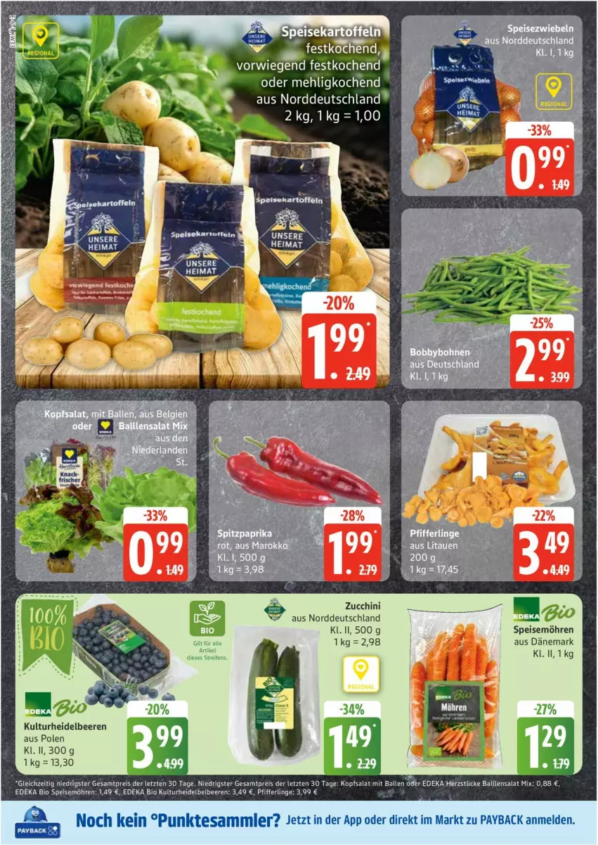Aktueller Prospekt Edeka - Prospekte - von 11.08 bis 16.08.2025 - strona 6 - produkty: ball, beere, beeren, bio, deka, edeka bio, eis, heidelbeere, heidelbeeren, kopfsalat, mehl, möhren, Pfifferlinge, reis, salat, speisemöhren, Ti, ZTE, zucchini