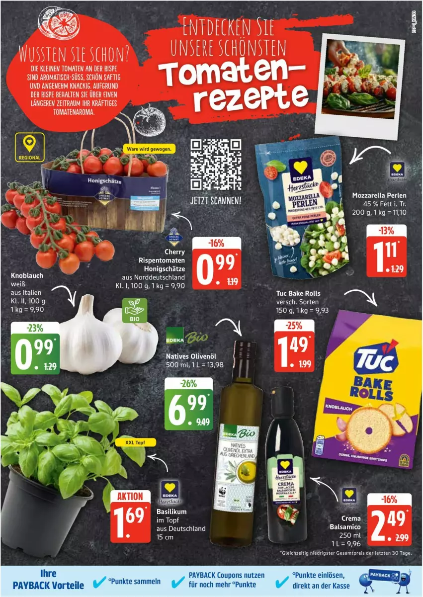 Aktueller Prospekt Edeka - Prospekte - von 11.08 bis 16.08.2025 - strona 7 - produkty: balsam, balsamico, basilikum, coupon, coupons, honig, knoblauch, mozzarella, natives olivenöl, olive, oliven, olivenöl, perlen, rel, rispentomaten, saft, tepro, Ti, tisch, tomate, tomaten, topf, tuc