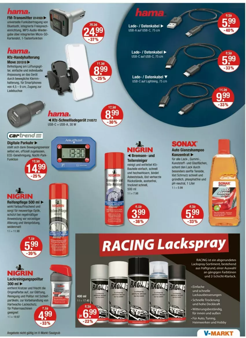 Aktueller Prospekt Vmarkt - Prospekte - von 30.05 bis 04.06.2025 - strona 17 - produkty: aceto, angebot, angebote, auto, Bau, Bewegungssensor, buch, cin, eis, elle, gin, Handy, Hobby, lack, ladegerät, LG, Mp3, reifen, Reifenpflege, reiniger, Reinigung, reis, schnellladegerät, shampoo, smartphone, smartphones, Ti, uhr, usb, ZTE