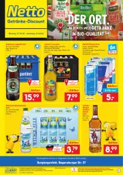 Gazetka promocyjna Netto Marken-Discount - Getränkemarkt in deiner Nähe - Gazetka - ważna od 01.04 do 01.04.2023 - strona 1 - produkty: Alwa, angebot, angebote, bestpreis, bier, bio, burger, Cap, captain morgan, cola, discount, drink, eis, elle, energy drink, flasche, getränk, getränke, gin, glasflasche, Holz, Lagerbier, LG, limo, limonade, limonaden, marken-discount, mineralwasser, ndk, orange, original spiced gold, red bull, regensburger, reis, Ti, wasser, ZTE