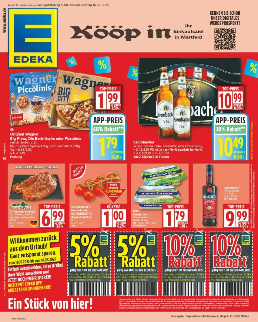 Aktueller Prospekt Edeka - Prospekte - von 11.08 bis 16.08.2025 - strona 1 - produkty: deka, Ti