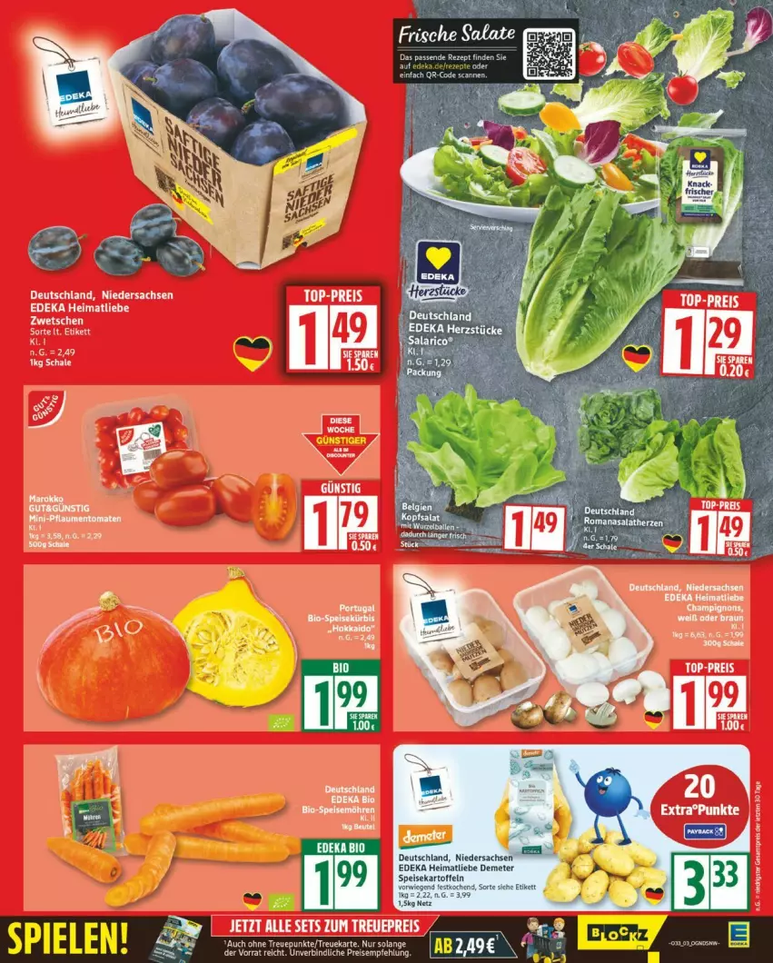 Aktueller Prospekt Edeka - Prospekte - von 11.08 bis 16.08.2025 - strona 3 - produkty: champignon, champignons, deka, eis, ente, pflaume, pflaumen, reis, rezept, sac, Schal, Schale, Ti, tomate, tomaten, top-preis