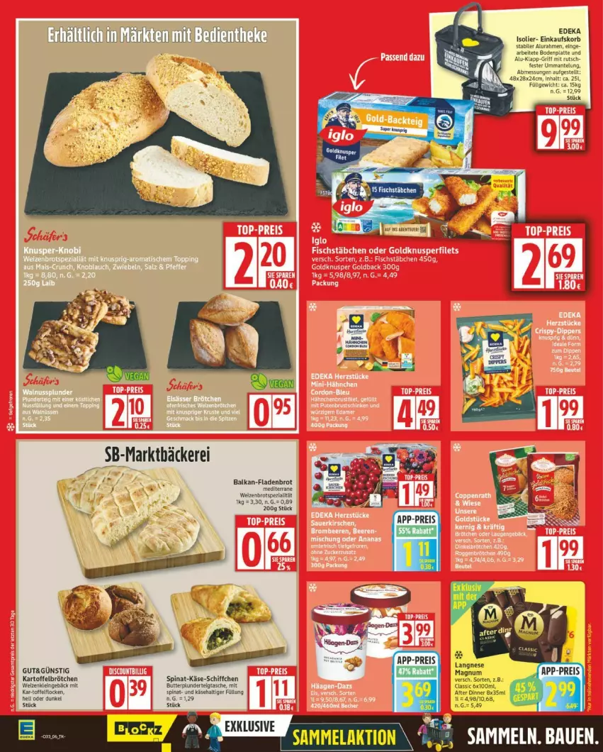 Aktueller Prospekt Edeka - Prospekte - von 11.08 bis 16.08.2025 - strona 6 - produkty: brot, brötchen, butter, Fladenbrot, kartoffel, Käse, Plunder, Ria, Schiffchen, spinat, Tasche, Ti, Weizenbrot