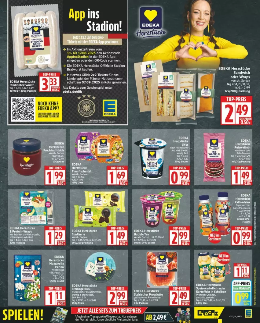 Aktueller Prospekt Edeka - Prospekte - von 11.08 bis 16.08.2025 - strona 9 - produkty: bett, deka, eier, eis, gewinnspiel, reis, sandwich, Spiele, tee, Ti, top-preis