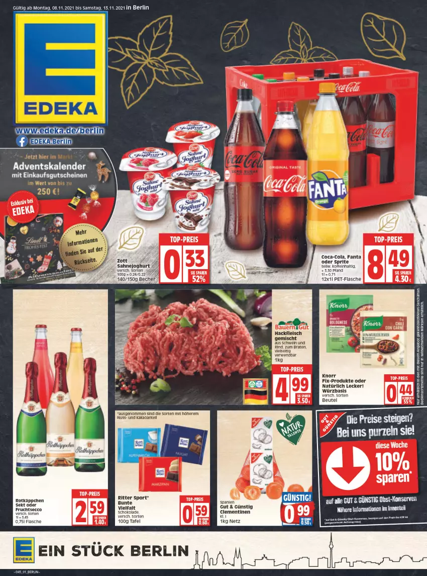 Aktueller Prospekt Edeka - Angebote der Woche - von 08.11 bis 13.11.2021 - strona 1