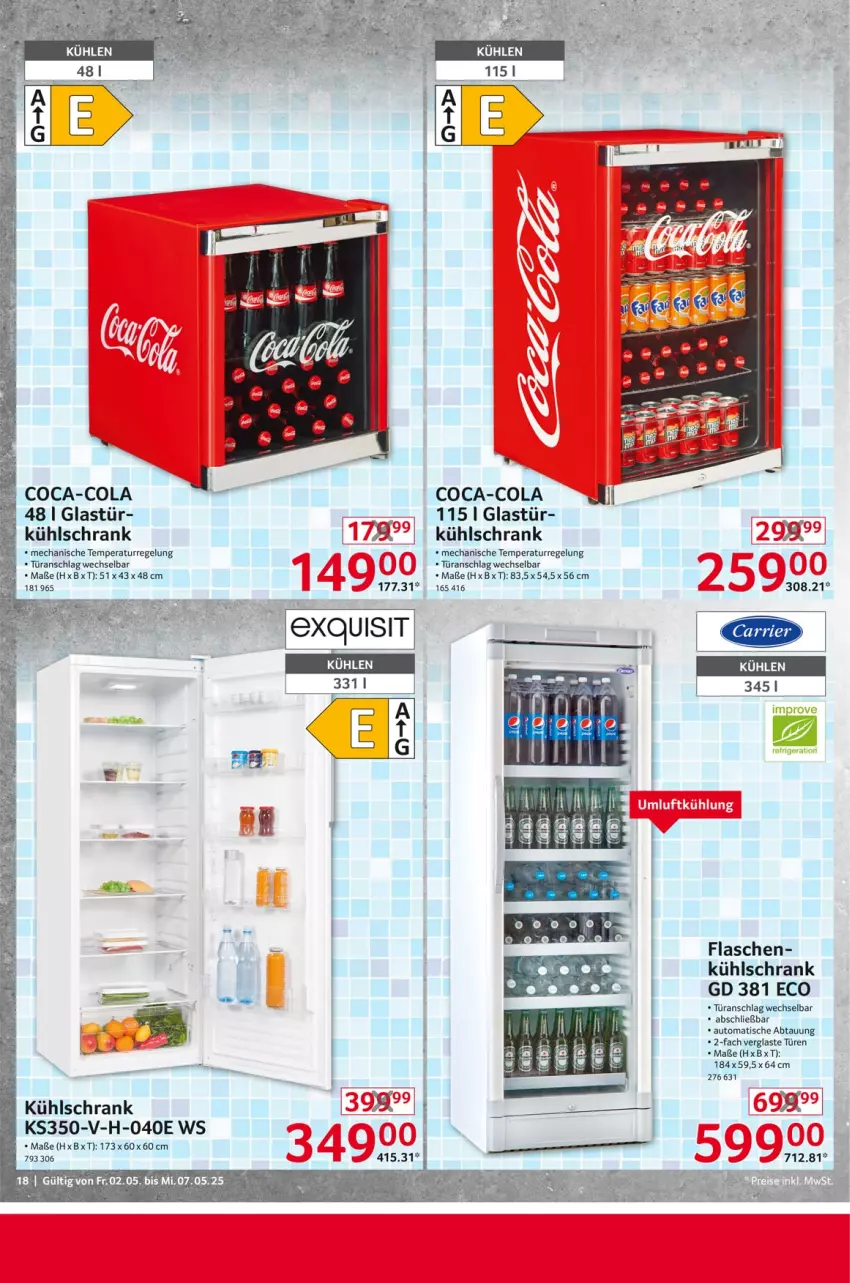 Aktueller Prospekt Selgros - Non Food - von 02.05 bis 07.05.2025 - strona 18 - produkty: auto, bett, coca-cola, cola, flasche, Glastür, kühlschrank, Schrank, Ti, tisch, türanschlag wechselbar