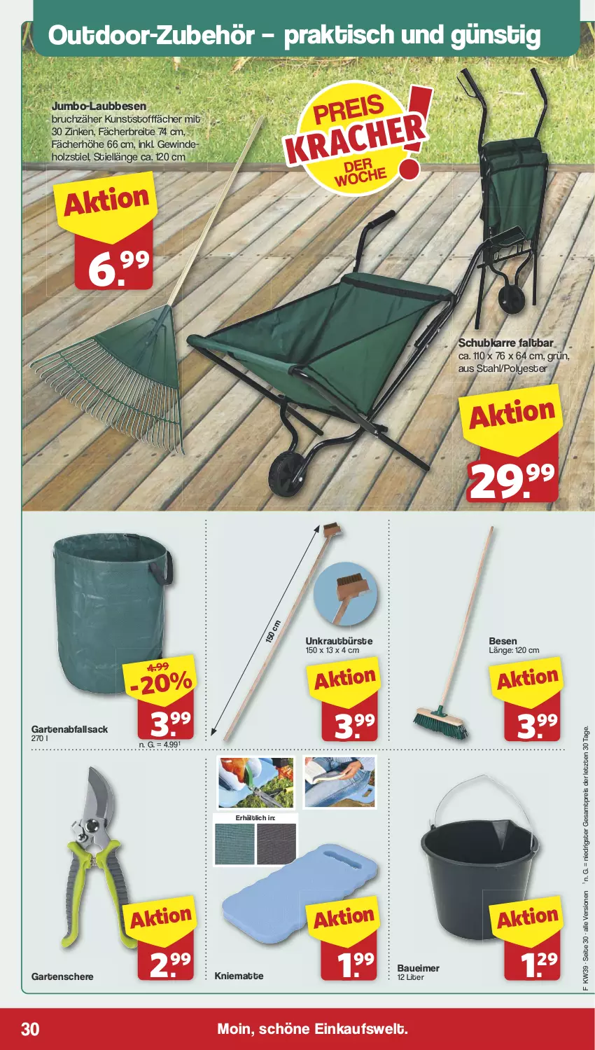 Aktueller Prospekt Famila - Prospekte - von 23.09 bis 28.09.2024 - strona 30 - produkty: Bau, Baueimer, Brei, bürste, eimer, eis, Garten, Gartenschere, Holz, jumbo, Kraut, reis, sac, Schere, Ti, tisch, ZTE