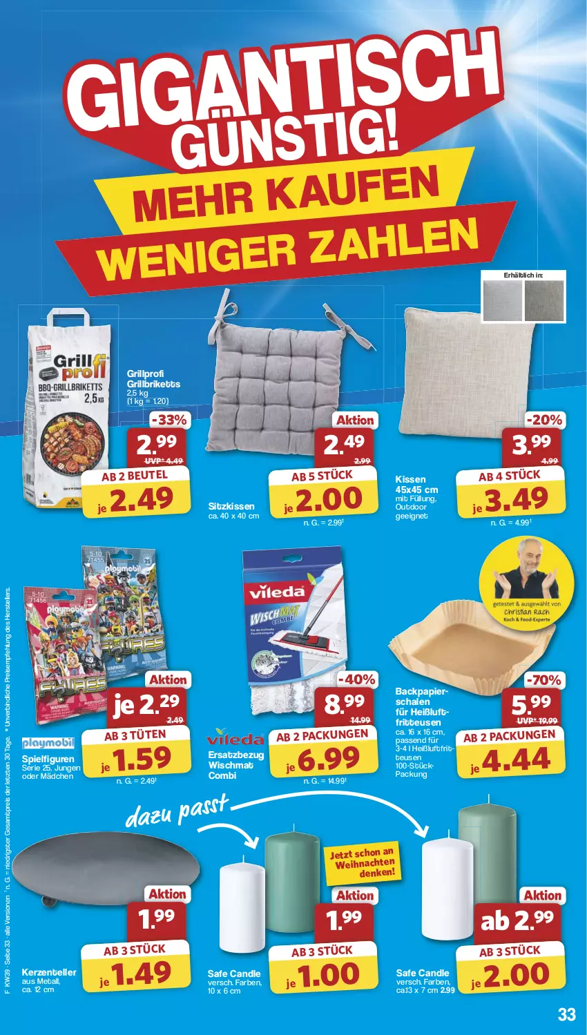 Aktueller Prospekt Famila - Prospekte - von 23.09 bis 28.09.2024 - strona 33 - produkty: an weihnachten, beutel, briketts, eis, elle, ente, fritteuse, grill, grillbriketts, Heißluftfritteuse, kerze, Kerzenteller, kissen, papier, reis, Schal, Schale, sitzkissen, teller, Ti, Tüte, weihnachten, ZTE