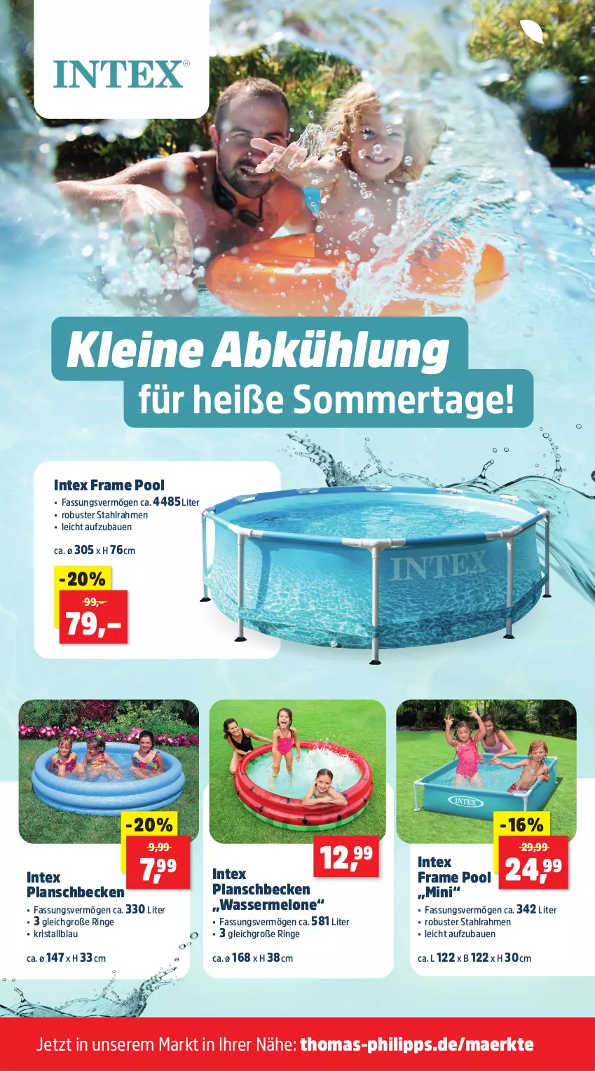 Aktueller Prospekt Thomas Philipps - von 14.07 bis 19.07.2025 - strona 5 - produkty: Bau, leine, melone, planschbecken, pool, ring, wasser, wassermelone
