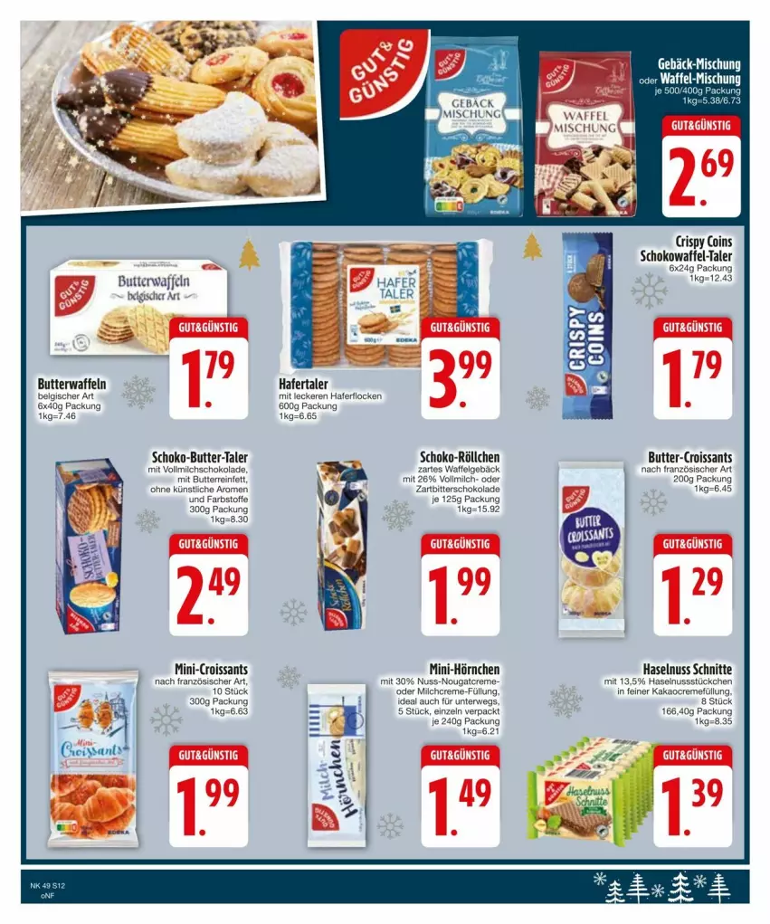 Aktueller Prospekt Edeka - Prospekte - von 02.12 bis 09.12.2024 - strona 14 - produkty: butter, creme, Croissant, croissants, hafer, haferflocken, haselnuss, hörnchen, kakao, LG, milch, Nougatcreme, nuss, rwe, schoko, schokolade, vollmilch, waffeln, Zartbitterschokolade