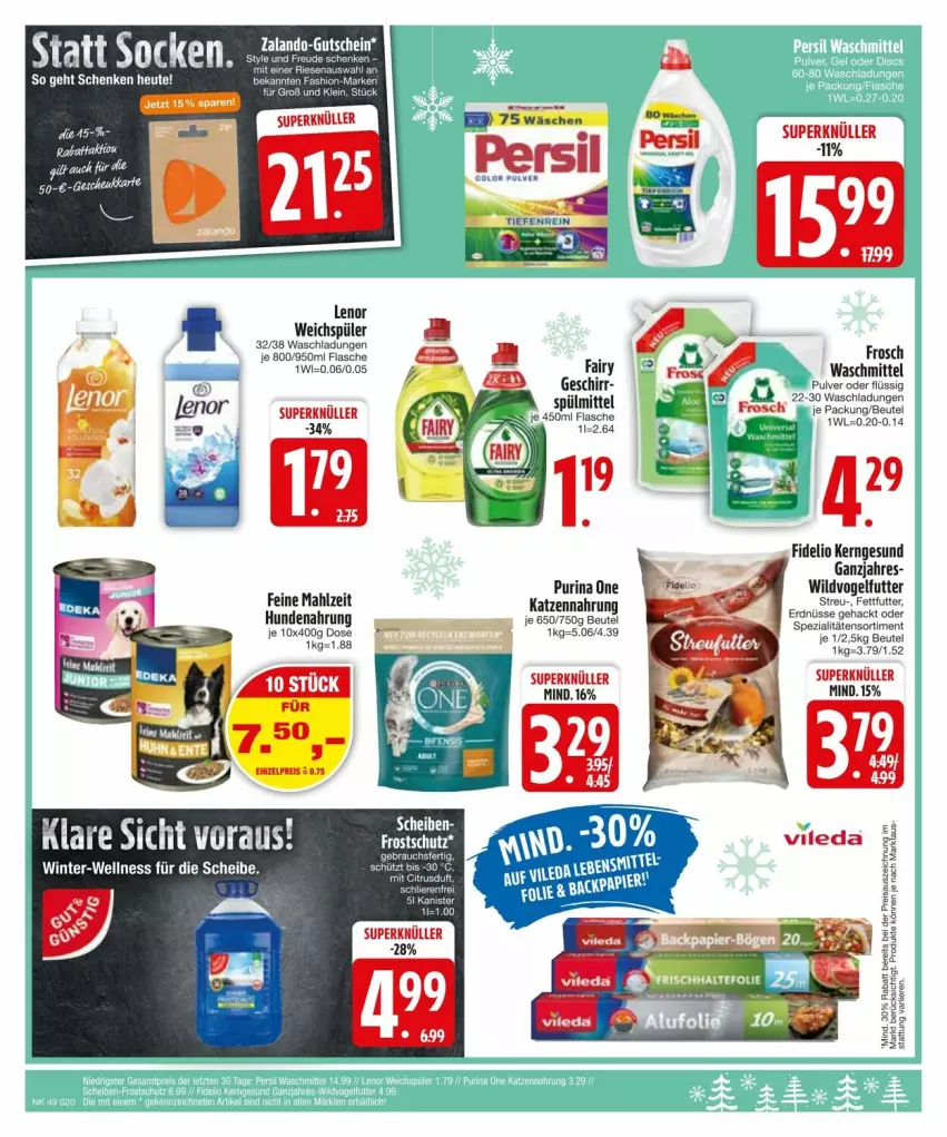 Aktueller Prospekt Edeka - Prospekte - von 02.12 bis 09.12.2024 - strona 22 - produkty: beutel, fairy, flasche, Frosch, geschirr, gutschein, Heu, lenor, persil, purina, rum, socken, Spezi, Vogelfutter, waschmittel, weichspüler, Wild