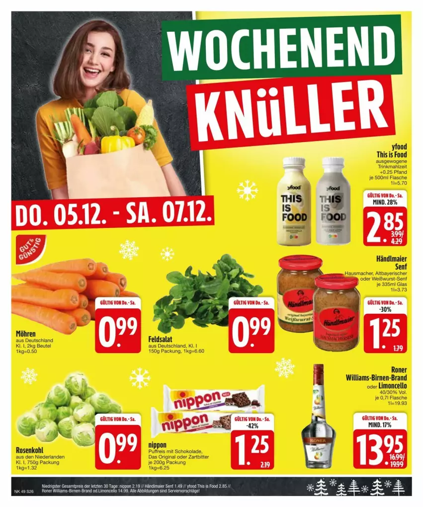 Aktueller Prospekt Edeka - Prospekte - von 02.12 bis 09.12.2024 - strona 28 - produkty: beutel, Birnen, eis, feldsalat, flasche, gin, händlmaier, Hausmacher, limo, mac, möhren, reis, rosen, Rosenkohl, salat, schoko, schokolade, senf, Ti, Weißwurst, wurst