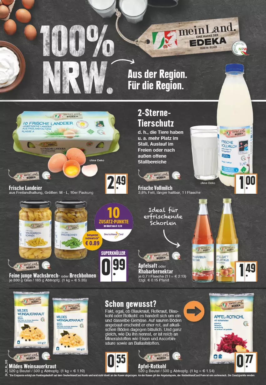 Aktueller Prospekt Edeka - Angebote der Woche - von 13.06 bis 18.06.2022 - strona 16 - produkty: apfel, auer, Bau, beutel, bohne, bohnen, eier, eis, ente, flasche, Kraut, LG, rotkohl, Sauerkraut, schorle, tee, Ti, Tiere, wein, Weinsauerkraut, Yo