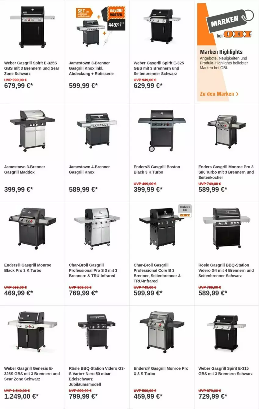 Aktueller Prospekt Obi - Prospekte - von 15.08 bis 23.08.2023 - strona 2 - produkty: angebot, angebote, char-broil, dell, enders, gasgrill, grill, Jubiläums, Kocher, lack, Mode, nero, rösle, Ti, weber