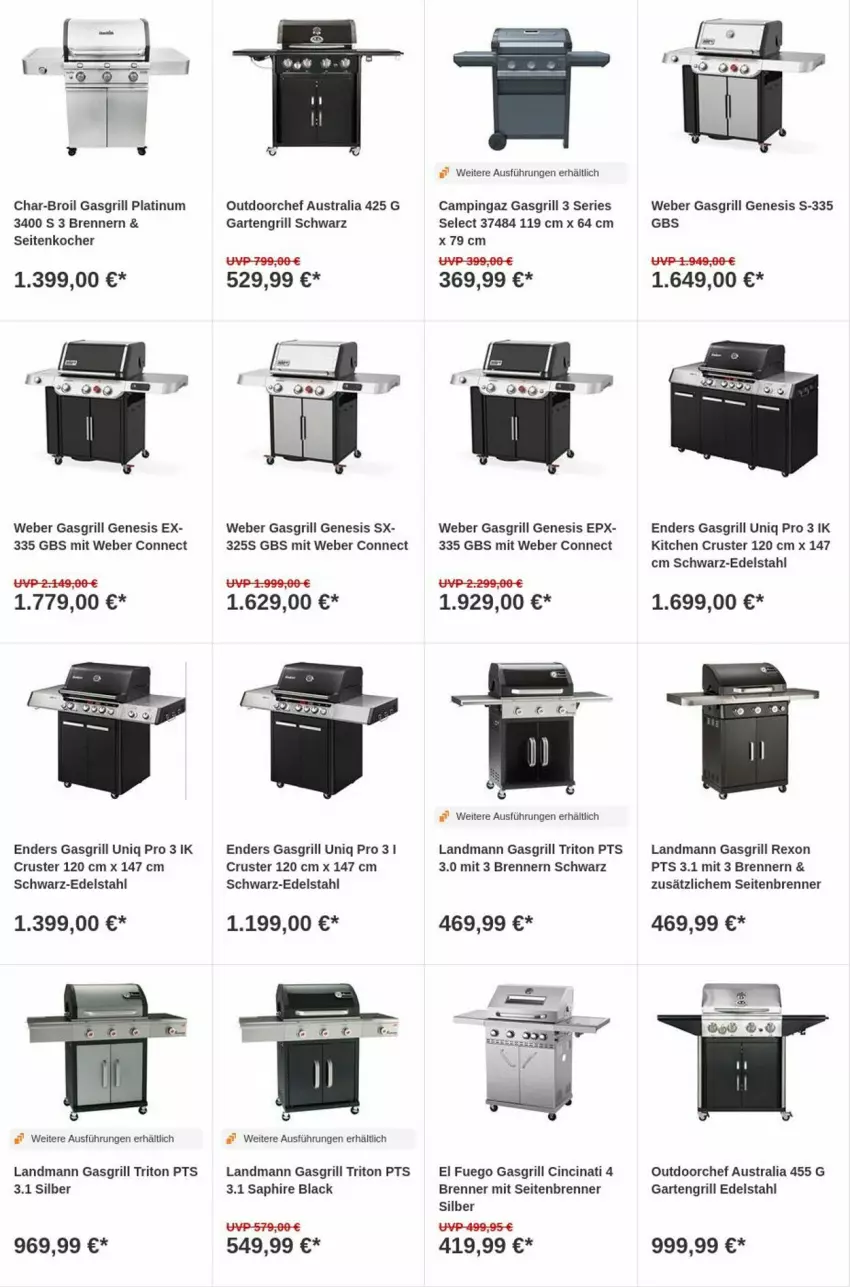 Aktueller Prospekt Obi - Prospekte - von 15.08 bis 23.08.2023 - strona 5 - produkty: aust, campingaz, char-broil, cin, edelstahl, enders, Garten, gasgrill, grill, Kocher, lack, Ti, weber