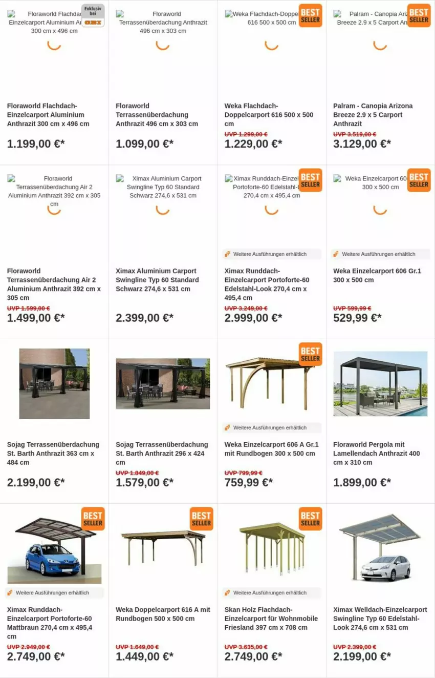 Aktueller Prospekt Obi - Prospekte - von 15.08 bis 23.08.2023 - strona 6 - produkty: braun, bree, Carport, edelstahl, elle, Holz, soja, Terrassenüberdachung, weka